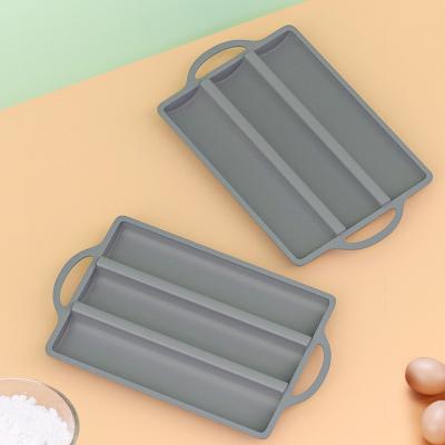 China Sustainable Nonstick Easy Release  Silicone Bread Mold Baguette Pan for French Bread Baking for sale