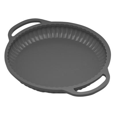 China Sustainable Heat Resistance Non-Stick round silicon Pizza Pan Tray Mold with handle for sale