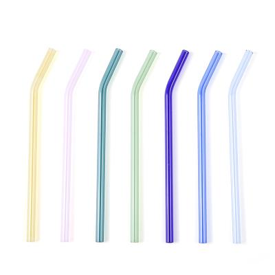 China Sustainable Wholesale Multiple Color BPA-free Environmentally Glass Straw Smoothie Drinking Straws for sale