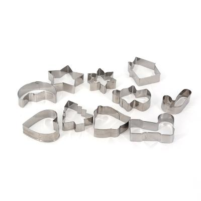 China Sustainable Factory Supplies 10pcs High Hardness Stainless Steel Cookie Cutter Cookie Mold Set for sale