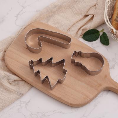 China Sustainable Christmas Custom Stainless Steel  3 PCS Cookie Making Tools Set  Biscuit Cutters for sale