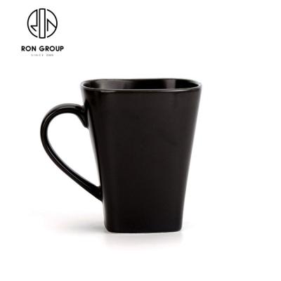 China Matte Black Color Stocked Ceramic Coffee /Bar Mug For Cappuccino for sale