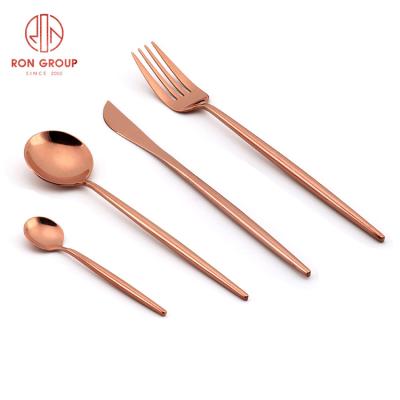 China Stocked Eco Friendly Flatware Set Mounted Luxury Gold Stainless Steel Cutlery Set On Sale for sale