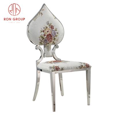 China Modern Hot Selling Luxury Wedding Event Chair Durable Stitchwork Cushion Metal Dinner Chair for sale