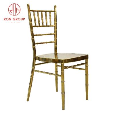 China Factory outlet stock modern metal sample wedding chairs stackablet gold tiffany chair for sale