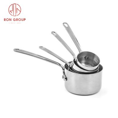 China Viable Wholesale Metal Tableware Restaurant Kitchen Chain Saucepan Set Saucepan Stainless Steel Sauce Pot for sale