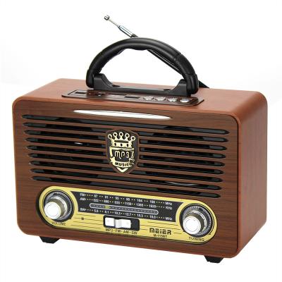 China MEIER M-115BT BT Retro Old Model PORTABLE USB FM KEMAI Wireless Rechargeable Wireless Wooden Radio for sale