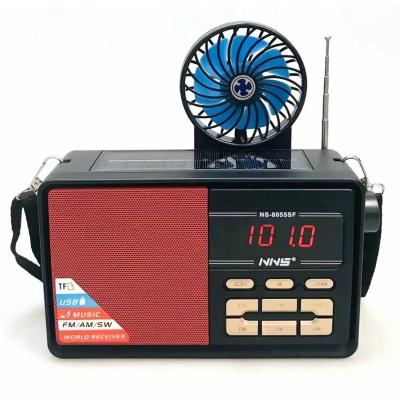 China PORTABLE NS-8055SF am usb digital radio am/fm cool radio fm switch fan solar powered radio with torch for sale