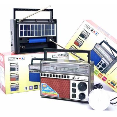 China PORTABLE Solar Radio With Led Bulb FP-310BT-S-L Portable AM ​​FM Radio USB Solar Powered DC Wireless Radio for sale