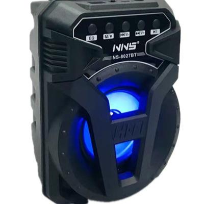 China Colorful Lightweight LED Speaker Disco Light Stereo Speaker 4inch Portable Outdoor Speaker With FM Radio NS-8027BT for sale