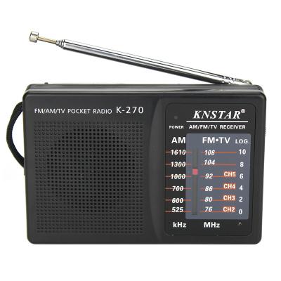 China Buit in portable home radio pocket radio fm speaker am dc dual band battery operated mini radio K-270 for sale