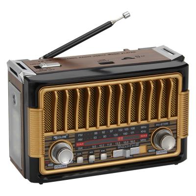 China WITH TORCH LIGHT Portable Radio With Vintage Design AM FM Headphone Switch 3 Band USB TF MP3 Rechargeable Radio Speaker RX-BT086 for sale