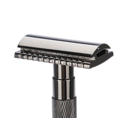 China Luxury Men's Personal Care Men's Double Edge Metal Razor Metal Stainless Steel Handle Shaving Handle Shaving Safety Razor for sale