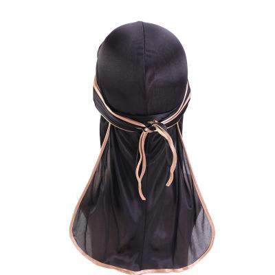 China Decorate Men's Doo Rag Wings Satin Biker Durag Hip Hop Durag Headwrap Headwrap Satin Bandana Long Tail Breathable Satin Silky Durag for sale