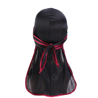 China Decorate Men's Doo Rag Wings Satin Biker Durag Hip Hop Durag Headwrap Headwrap Satin Bandana Long Tail Breathable Satin Silky Durag for sale