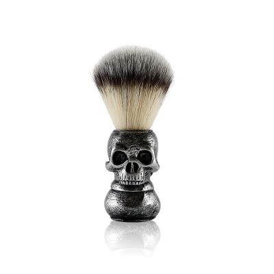 China Wholesale Antique Shaving Brush New Design Customize Men Skeleton Skull Shaving Beard Brush With Resin Handle For Barber Or Home Use for sale