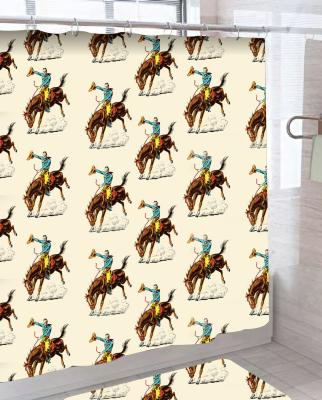 China Country Bathroom Decor Fabric Bathroom Decor Set Cowboy Western Bath Shower Curtain 70.9*70.9inch for sale