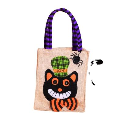 China Wholesale New Halloween Occasion Fashion Sackcloth Candy Storage Pumpkin Handbags Halloween Decoration For Kids for sale