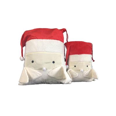 China Wholesale New Velvet High Quality Christmas Santa Gift Bags Monogrammed Plush Fabric Style for sale