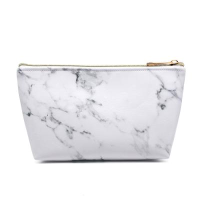 China Fashion New Style PU Leather Marble Cosmetic Bags Waterproof Travel Marble Cases Portable Lightweight Makeup Bags Makeup Organizers for sale