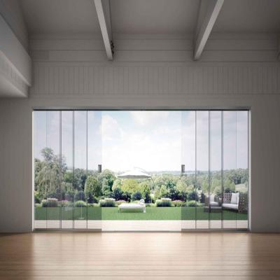 China Sliding Frame Customized Aluminum Tempered Glass Sliding Patio Doors for sale