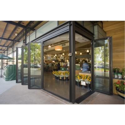 China Modern Design Modern Commercial Aluminum Frame Tempered Glass Double Exterior Entry Doors for sale