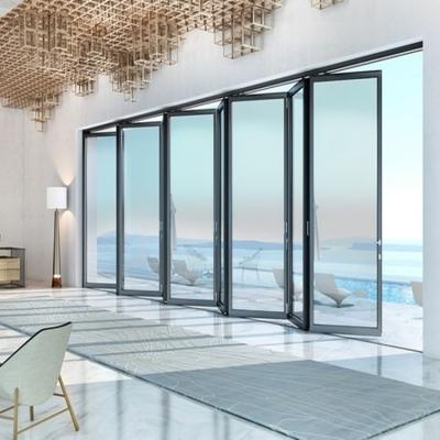 China American Standard Low-E Double Glass Folding Aluminum Modern Folding Doors for sale