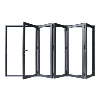 China Folding Screen Australia Standard Double Glazed Aluminum Bi Folding Glass Balcony Window for sale