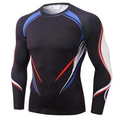 China Autumn Fashion 3d Digital Factory Anti-Wrinkle Custom Print T-shirt Long Sleeve Sports Gym T-shirt Men Cycling Wear Sublimation T-shirt for sale