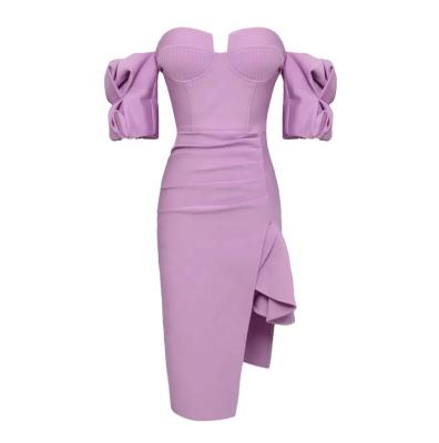 China Dry cleaning 2023 high quality elegant knitted bandage veseidos pink bodycon dresses veseidos bandage sexy binner dress for sale