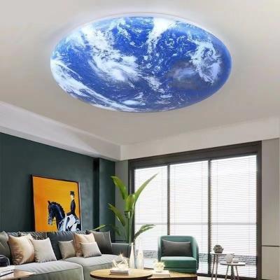 China Modern Minimalist Round 24w Outdoor Mounted Creative Ceiling Lamp Kids Room Earth Ceiling Lamp for sale