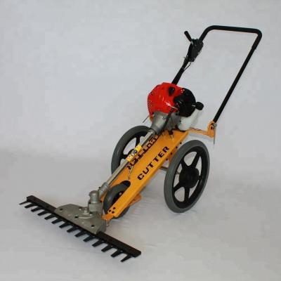 China Grass Cutter 2-Stroke 52cc 700mm Cutting Width 700mm J&K HT520 3 Wheels Lawn Mower for sale