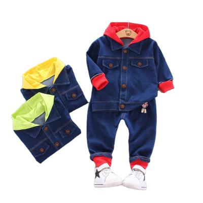 China Breathable Children Kids Boy Denim Clothing Clothes Sets Hoodies+Pants Baby Boy Kid Suits Suits for sale