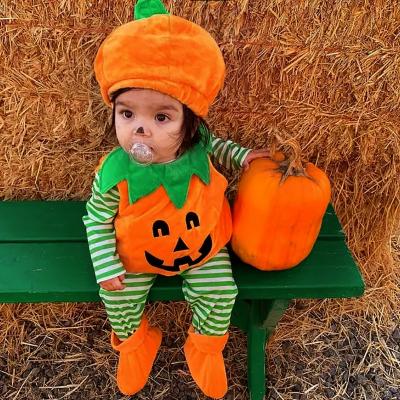 China Lovely Hot Sale Kids Boys Cosplay Party Costume Holloween Pumpkin Baby Rompers Jumpsuit Baby Rompers for sale