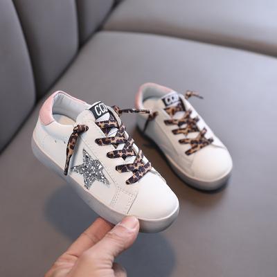 China Other Us Size Lace Up Dirtiest Gold Glitter Star Distressed Boys And Girls Winter Kids Goose Sneakers Inspired Casual Shoes for sale