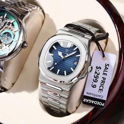 China Day/date Poedagar 2023 fashion quartz casual watches waterproof luminous watches men watch date wholesale wrist stainless steel alloy 613 for sale