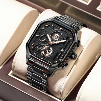 China Luxury Full Calendar Poedagar Business Watch Men Wrist Stain Stainless Watch For Men Waterproof Luminous Calendar Quartz Watches for sale