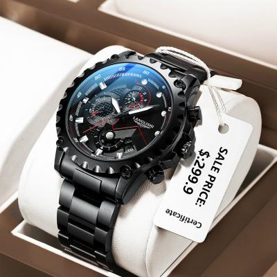 China Chronograph Poedagar Sport Chronograph Mechanical Mens Wristwatches Waterproof Stainless Steel Quartz Watches Calendar Watch For Men Relojes for sale