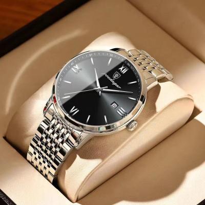 China Wholesale Price Men's Montre Homme Stainless Steel Full Luxury Calendar Waterproof Poedagar Calendar Quartz Watch For Men for sale