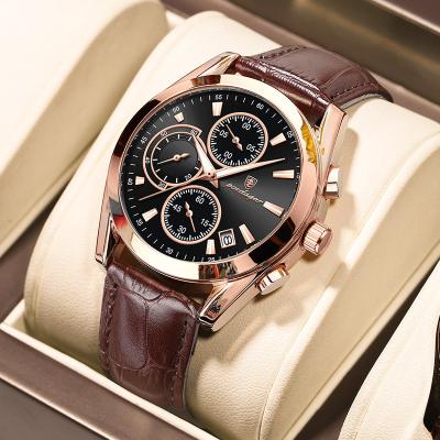 China Poedagar Full Calendar Waterproof Luminous Men Watch Mechanical Chronograph Dial Quartz Watches Luxury Leather Day Relojes Wrist Watches Men for sale