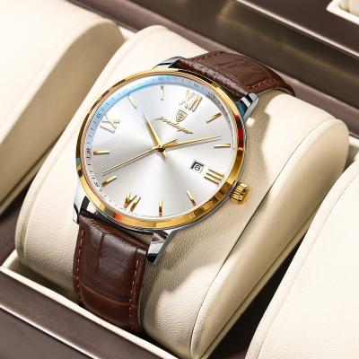 China Classic Full Calendar Poedagar Leather Quartz Watches Waterproof Fashion Calendar Watches Men Wrist Watch For Men Wholesale for sale