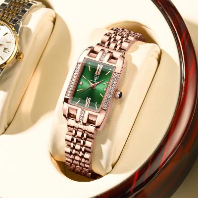 China Poedagar Green Square Waterproof Watch For Women Luxury Stainless Steel Ladies Quartz Watches Fashion Brand Waterproof Ladies Watches Wrist for sale