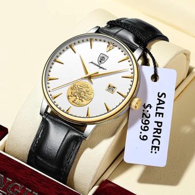 China Full Calendar Poedagar Automatic Mechanical Men Watch Men Wristwatch Fashion Calendar Luxury Real Leather Watch For Men Relojes for sale