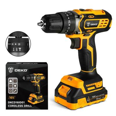 China DEKO DKCD16ID01-H5 16v Driver Battery Cordless Power Cordless Drill 0-1350rpm DKCD16ID01-H5 for sale