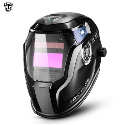 China DEKO DNS-550E Solar Powered Welding Helmet for Household Welder Auto-Darkening Li-ion Battery PP Electric Welding Helmet 11.8 x 8.7 x 8.5 inch for sale