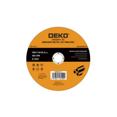 China DEKO DKH0801-05 Metal Grinding Tools DKH0801-05 Wood Cutting Disc Flat Material Diameter 180x1.6x22.2mm Abrasive Material for sale