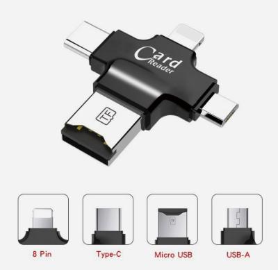 China LKCL885 Multifunctional Camera 1 to 4 Mobile Phone Card Reader TYPE-C Folder Guide Mutual Adapter for sale