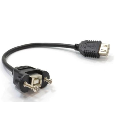 China Black Camera ACCTEC219 14cm USB Type B Female Panel Mount To USB Type A Female Plug Cable With Screw for sale