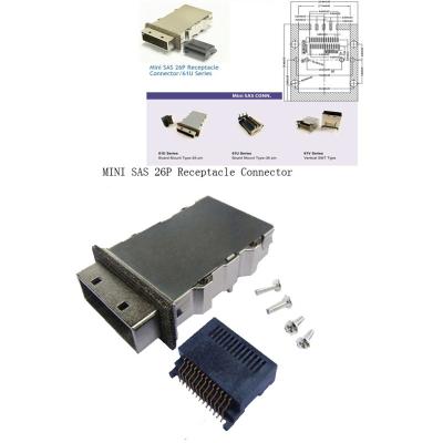 China PCB MINI SAS26P SFF8088 4 PCB SMT SAS26 Main Server Mini SAS 26P Series Receptacle Connector/61U Female Connector for sale