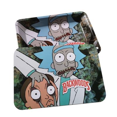 China Custom Printed Smoking Dry Herb Metal Weed Rolling Tray Eco-Friendly TPack With Magnetic Lid for sale